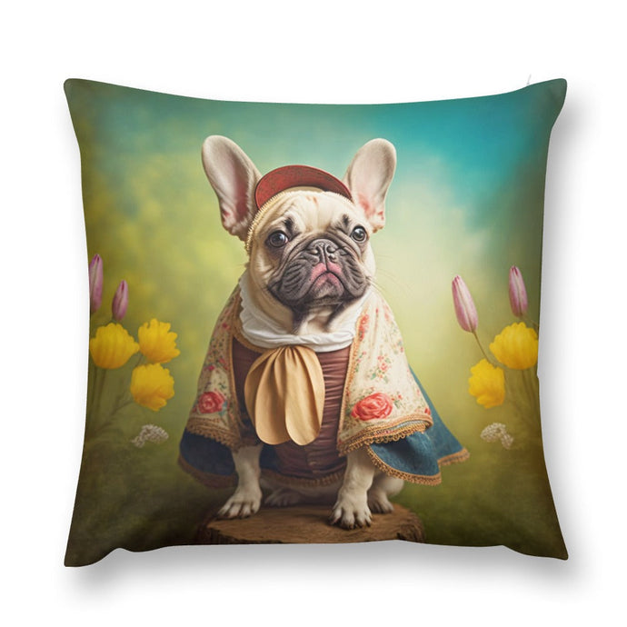 Pastoral Elegance Fawn French Bulldog Plush Pillow Case-Cushion Cover-Dog Dad Gifts, Dog Mom Gifts, French Bulldog, Home Decor, Pillows-12 