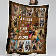 Load image into Gallery viewer, Patchwork German Shepherd Love Soft Warm Blankets - 2 Designs-Blanket-Blankets, Dogs, German Shepherd, Home Decor-Angels Don&#39;t Always Have Wings-Small-1