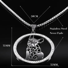 Load image into Gallery viewer, Paw-sitively Cute French Bulldog Crystal Necklace – Silver-Tone Gift-3