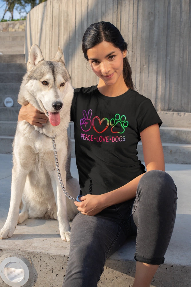 Peace Love Dogs Women's Cotton T-Shirt