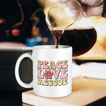 Load image into Gallery viewer, Peace Love Rescue Coffee Mug-Mug-Dog Dad Gifts,Dog Memorial Gifts,Dog Mom Gifts,Mugs-2
