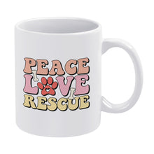 Load image into Gallery viewer, Peace Love Rescue Coffee Mug-Mug-Dog Dad Gifts,Dog Memorial Gifts,Dog Mom Gifts,Mugs-4