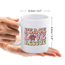 Load image into Gallery viewer, Peace Love Rescue Coffee Mug-Mug-Dog Dad Gifts,Dog Memorial Gifts,Dog Mom Gifts,Mugs-6