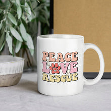 Load image into Gallery viewer, Peace Love Rescue Coffee Mug-Mug-Dog Dad Gifts,Dog Memorial Gifts,Dog Mom Gifts,Mugs-8