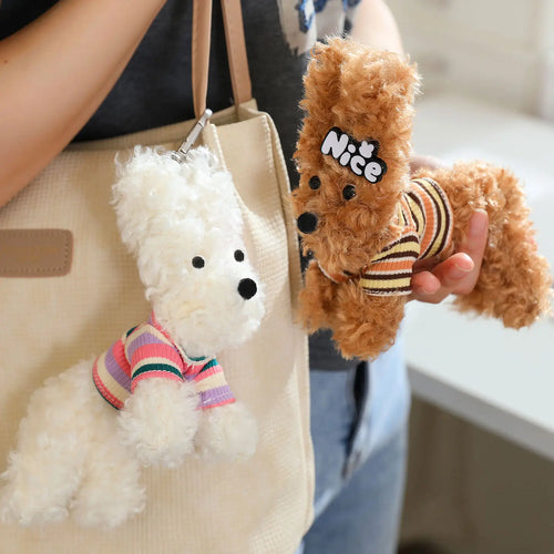 Perky Ear White and Red Doodles Handbag Charm-Doodle,Goldendoodle,Labradoodle,Toy Poodle-1