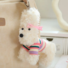 Load image into Gallery viewer, Perky Ear White and Red Poodles Handbag Charm-white hairpin-15cm-15