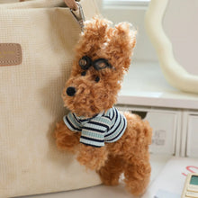 Load image into Gallery viewer, Perky Ears Wheaten and White Scottie Dog Handbag Charm-brown glasses-15cm-14