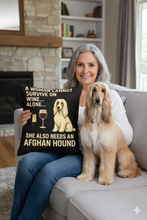 Load image into Gallery viewer, Personalized “A Woman Cannot Survive on Wine Alone…” Afghan Hound Pillowcase-Home Decor-Afghan Hound,Dog Mom Gifts,Home Decor,Personalize Artwork,Pillows-1
