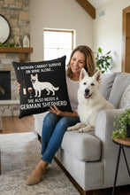 Load image into Gallery viewer, Personalized “A Woman Cannot Survive on Wine Alone…” German Shepherd Pillowcase-Home Decor-Dog Mom Gifts,German Shepherd,Home Decor,Personalize Artwork,Pillows-3