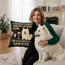 Load image into Gallery viewer, Personalized “A Woman Cannot Survive on Wine Alone…” Great Dane Pillowcase-Home Decor-Dog Mom Gifts,Great Dane,Home Decor,Personalize Artwork,Pillows-4