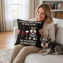 Load image into Gallery viewer, Personalized “A Woman Cannot Survive on Wine Alone…” Pomeranian Pillowcase-Home Decor-Dog Mom Gifts,Home Decor,Personalize Artwork,Pillows,Pomeranian-4