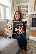 Load image into Gallery viewer, Personalized “A Woman Cannot Survive on Wine Alone…” Weimaraner Pillowcase-Home Decor-Dog Mom Gifts,Home Decor,Personalize Artwork,Pillows,Weimaraner-2