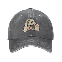 Load image into Gallery viewer, Personalized Afghan Hound Baseball Cap - Waving Afghan Hound Design - Match Your Dog's Coat Color-Hats &amp; Caps-Accessories,Afghan Hound,Baseball Caps,Dog Dad Gifts,Dog Mom Gifts-Gray-One Size-2