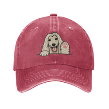 Load image into Gallery viewer, Personalized Afghan Hound Baseball Cap - Waving Afghan Hound Design - Match Your Dog's Coat Color-Hats &amp; Caps-Accessories,Afghan Hound,Baseball Caps,Dog Dad Gifts,Dog Mom Gifts-Red-One Size-3