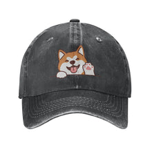 Load image into Gallery viewer, Personalized Akita Baseball Cap - Waving Akita Design - Match Your Dog's Coat Color-Hats &amp; Caps-Accessories,Akita,Baseball Caps,Dog Dad Gifts,Dog Mom Gifts-Black-One Size-2