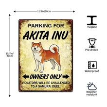 Load image into Gallery viewer, Personalized Akita Inu Sign - Funny Parking Sign - Match Your Dog’s Coat Color-Sign Board-Akita,Car Accessories,Sign Board-5