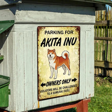 Load image into Gallery viewer, Personalized Akita Inu Sign - Funny Parking Sign - Match Your Dog’s Coat Color-Sign Board-Akita,Car Accessories,Sign Board-6