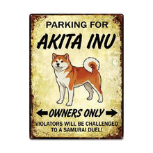 Load image into Gallery viewer, Personalized Akita Inu Sign - Funny Parking Sign - Match Your Dog’s Coat Color-Sign Board-Akita,Car Accessories,Sign Board-Large-2