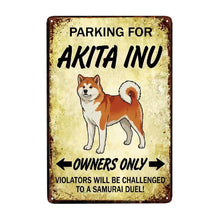 Load image into Gallery viewer, Personalized Akita Inu Sign - Funny Parking Sign - Match Your Dog’s Coat Color-Sign Board-Akita,Car Accessories,Sign Board-Small-7