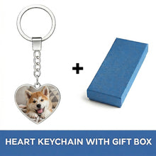 Load image into Gallery viewer, Personalized Akita Keychain - Heart Shaped - Double-Sided Glass-Key Chain-Accessories,Akita,Keychain,Upload Photo-2