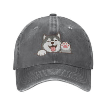 Load image into Gallery viewer, Personalized Alaskan Malamute Baseball Cap - Waving Alaskan Malamute Design - Match Your Dog's Coat Color-Hats &amp; Caps-Accessories,Alaskan Malamute,Baseball Caps,Dog Dad Gifts,Dog Mom Gifts-Deep Heather-One Size-4