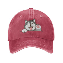 Load image into Gallery viewer, Personalized Alaskan Malamute Baseball Cap - Waving Alaskan Malamute Design - Match Your Dog's Coat Color-Hats &amp; Caps-Accessories,Alaskan Malamute,Baseball Caps,Dog Dad Gifts,Dog Mom Gifts-Red-One Size-2