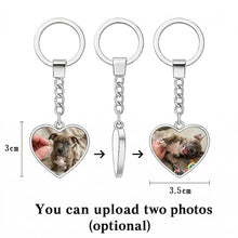 Load image into Gallery viewer, Personalized American Bully Keychain - Heart Shaped - Double-Sided Glass-Key Chain-Accessories,American Bully,Keychain,Upload Photo-2