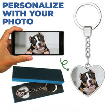 Load image into Gallery viewer, Personalized American Bully Keychain - Heart Shaped - Double-Sided Glass-Key Chain-Accessories,American Bully,Keychain,Upload Photo-1