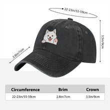 Load image into Gallery viewer, Personalized American Eskimo Dog Baseball Cap - Waving American Eskimo Dog Design - Match Your Dog's Coat Color-Hats &amp; Caps-7