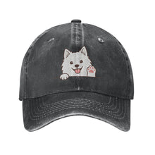 Load image into Gallery viewer, Personalized American Eskimo Dog Baseball Cap - Waving American Eskimo Dog Design - Match Your Dog's Coat Color-Hats &amp; Caps-Black-One Size-2