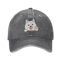 Load image into Gallery viewer, Personalized American Eskimo Dog Baseball Cap - Waving American Eskimo Dog Design - Match Your Dog's Coat Color-Hats &amp; Caps-Deep Heather-One Size-3