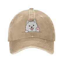 Load image into Gallery viewer, Personalized American Eskimo Dog Baseball Cap - Waving American Eskimo Dog Design - Match Your Dog's Coat Color-Hats &amp; Caps-Natural-One Size-4