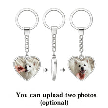 Load image into Gallery viewer, Personalized American Eskimo Dog Keychain - Heart Shaped - Double-Sided Glass-Key Chain-Accessories,American Eskimo Dog,Keychain,Upload Photo-2