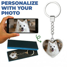 Load image into Gallery viewer, Personalized American Eskimo Dog Keychain - Heart Shaped - Double-Sided Glass-Key Chain-Accessories,American Eskimo Dog,Keychain,Upload Photo-4