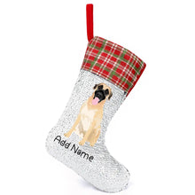 Load image into Gallery viewer, Personalized Anatolian Shepherd Dog Shiny Sequin Christmas Stocking-Christmas Ornament-Anatolian Shepherd, Christmas, Home Decor, Personalized-Sequinned Christmas Stocking-Sequinned Silver White-One Size-2