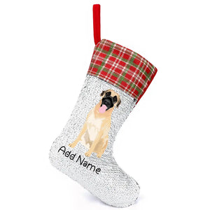 Personalized Anatolian Shepherd Dog Shiny Sequin Christmas Stocking-Christmas Ornament-Anatolian Shepherd, Christmas, Home Decor, Personalized-Sequinned Christmas Stocking-Sequinned Silver White-One Size-2