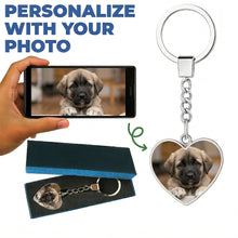 Load image into Gallery viewer, Personalized Anatolian Shepherd Keychain - Heart Shaped - Double-Sided Glass-Key Chain-Accessories,Anatolian Shepherd,Keychain,Upload Photo-1