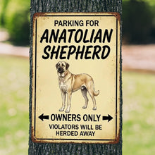 Load image into Gallery viewer, Personalized Anatolian Shepherd Sign - Funny Parking Sign - Match Your Dog’s Coat Color-Sign Board-Anatolian Shepherd,Car Accessories,Sign Board-1