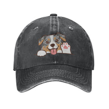 Load image into Gallery viewer, Personalized Australian Shepherd Baseball Cap - Waving Australian Shepherd Design - Match Your Dog's Coat Color-Hats &amp; Caps-Accessories,Australian Shepherd,Baseball Caps,Dog Dad Gifts,Dog Mom Gifts-Black-One Size-2