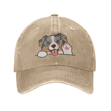 Load image into Gallery viewer, Personalized Australian Shepherd Baseball Cap - Waving Australian Shepherd Design - Match Your Dog's Coat Color-Hats &amp; Caps-Accessories,Australian Shepherd,Baseball Caps,Dog Dad Gifts,Dog Mom Gifts-Natural-One Size-4