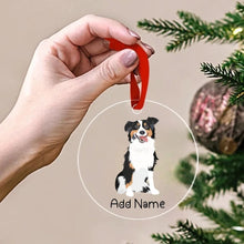 Load image into Gallery viewer, Personalized Australian Shepherd Christmas Tree Ornaments-Christmas Ornament-Australian Shepherd, Christmas, Personalized-Christmas Tree Ornaments-Transparent-3.5&quot; or 8.9 cm-2