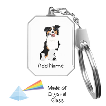 Load image into Gallery viewer, Personalized Australian Shepherd Crystal Glass Keychain-Accessories-Australian Shepherd-Crystal Keychain-Glass Crystal-One Size-2