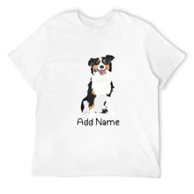 Load image into Gallery viewer, Personalized Australian Shepherd Dad Cotton T Shirt-Apparel-Apparel, Australian Shepherd, Dog Dad Gifts, Personalized, Shirt, T Shirt-Men&#39;s Cotton T Shirt-White-Medium-10