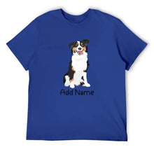 Load image into Gallery viewer, Personalized Australian Shepherd Dad Cotton T Shirt-Apparel-Apparel, Australian Shepherd, Dog Dad Gifts, Personalized, Shirt, T Shirt-Men&#39;s Cotton T Shirt-Blue-Medium-11