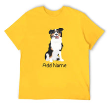 Load image into Gallery viewer, Personalized Australian Shepherd Dad Cotton T Shirt-Apparel-Apparel, Australian Shepherd, Dog Dad Gifts, Personalized, Shirt, T Shirt-Men&#39;s Cotton T Shirt-Yellow-Medium-13