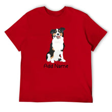 Load image into Gallery viewer, Personalized Australian Shepherd Dad Cotton T Shirt-Apparel-Apparel, Australian Shepherd, Dog Dad Gifts, Personalized, Shirt, T Shirt-Men&#39;s Cotton T Shirt-Red-Medium-14