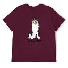 Load image into Gallery viewer, Personalized Australian Shepherd Dad Cotton T Shirt-Apparel-Apparel, Australian Shepherd, Dog Dad Gifts, Personalized, Shirt, T Shirt-Men&#39;s Cotton T Shirt-Maroon-Medium-15