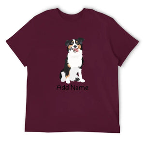 Personalized Australian Shepherd Dad Cotton T Shirt-Apparel-Apparel, Australian Shepherd, Dog Dad Gifts, Personalized, Shirt, T Shirt-Men's Cotton T Shirt-Maroon-Medium-15