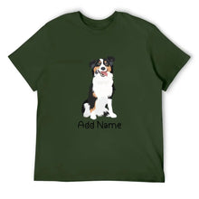 Load image into Gallery viewer, Personalized Australian Shepherd Dad Cotton T Shirt-Apparel-Apparel, Australian Shepherd, Dog Dad Gifts, Personalized, Shirt, T Shirt-Men&#39;s Cotton T Shirt-Army Green-Medium-17