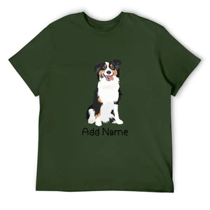 Personalized Australian Shepherd Dad Cotton T Shirt-Apparel-Apparel, Australian Shepherd, Dog Dad Gifts, Personalized, Shirt, T Shirt-Men's Cotton T Shirt-Army Green-Medium-17